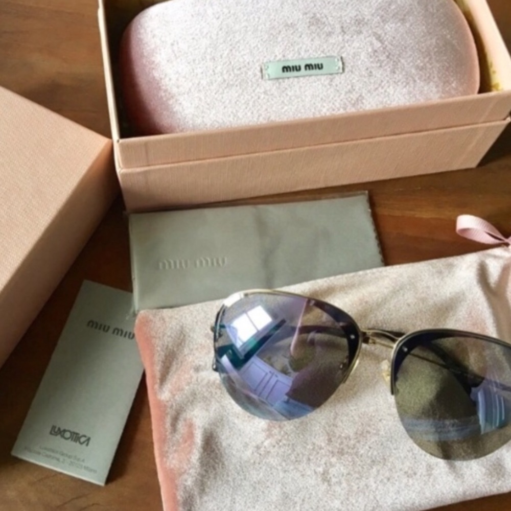 Miu miu 60mm blue teardrop aviators